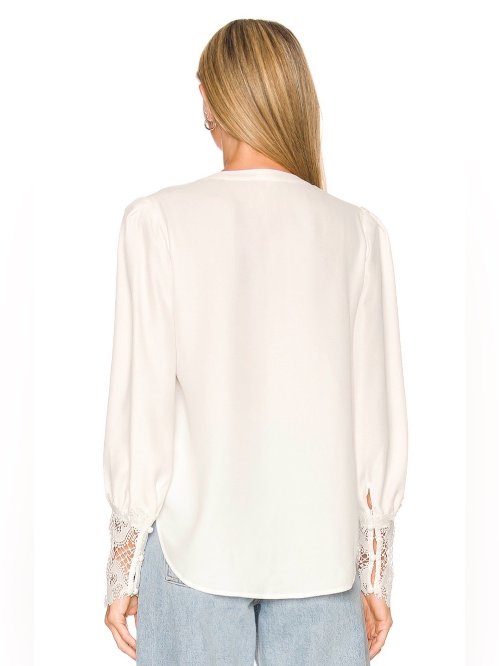 L'AGENCE Ava Lace Cuff Blouse | Size S - Picture 3 of 12